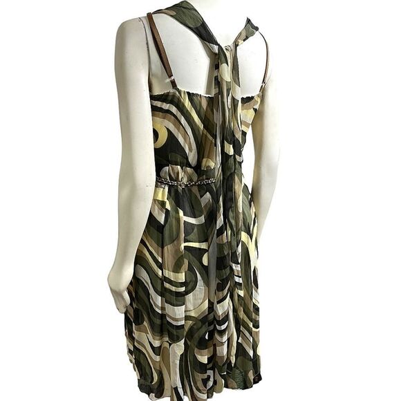 Jake*s Camo Swirl Halter Knee Length Dress Size Medium - Picture 6 of 13